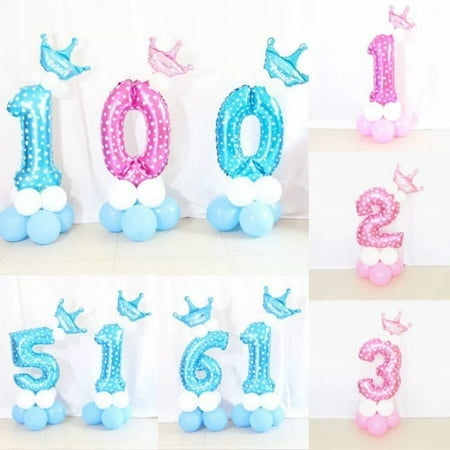 Digit Number 32 Balloons Foil Helium Birthday inch Pink/&Blue Decor Party Ballons